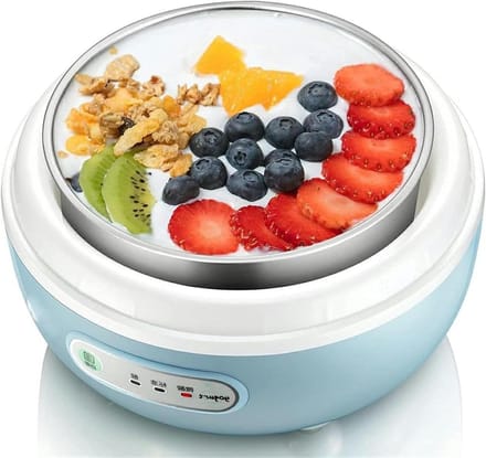 Yoghurtmaker - Yoghurt machine - Gezonde yoghurt maken - Digitale temperatuurregeling - 190x190x152 mm - Blauw