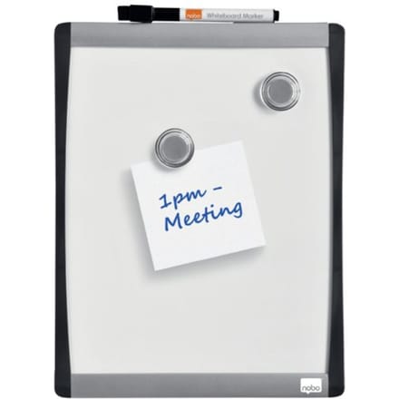 Nobo Magnetisch Whiteboard - 21,5 x 28 cm - Inclusief Marker, Magneten en Foamtape - Wit