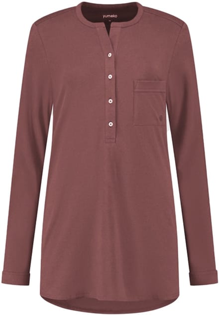 Yumeko pyjamashirt dames jersey evening roze m