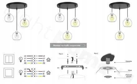 Light-Home Timber – Hanglamp – Houten Kap – Moderne Loftstijl – 3-lichts