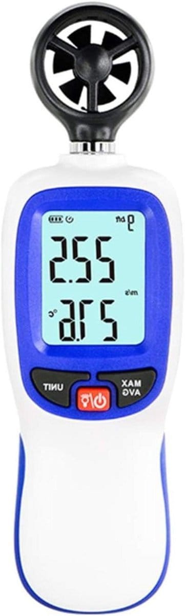Digitale Windmeter - Anemometer Temperatuur - Weer Meten - Data Hold Functie - 5 Windsnelheid Eenheden - Grijs