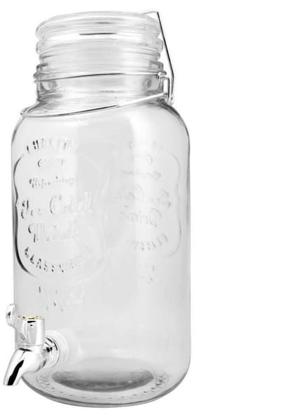 Glazen drankkan met kraantje, 4 liter