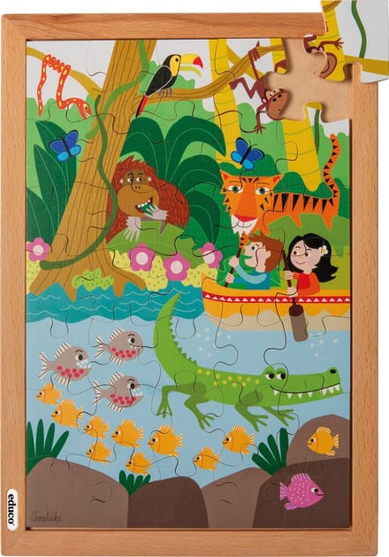 Puzzel boven en onder 35 stukjes In de jungle - Educo