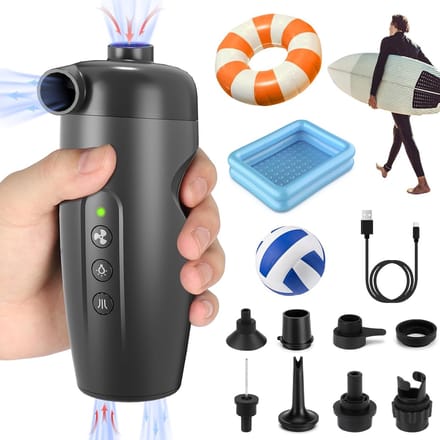 8-in-1 elektrische luchtpomp – USB, opblazen/leeglaten