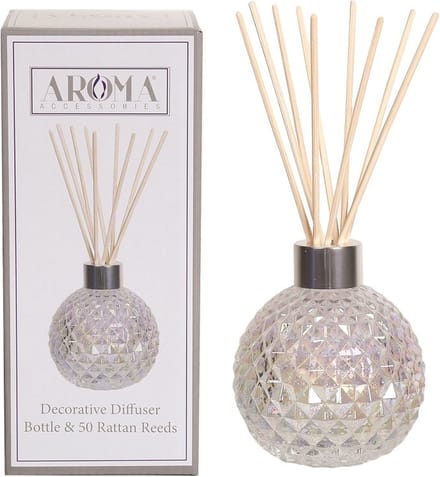 Geurstokjes - Woodbridge - Diffuser - Lege Glazen Geur Verspreider met 50 rotan stokjes (clear)