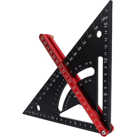 Équerre de charpentier réglable bidirectionnelle tige de localisation double face échelle double face triangle multifonctionnel en alliage d'aluminium black