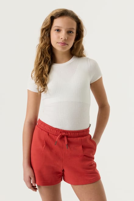 GARCIA Meisjes Effen T-shirt Wit Korte mouw