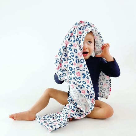 Extra Grote 120cm Vierkante Mousseline Deken in Luipaardprint - 100% Ademend Bamboe