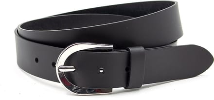 Damesceintuur leder zwart - 3.5 cm breed - Leer - Basic riem - Casual - Maat 105