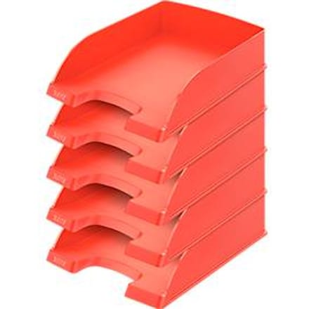 LEITZ® Opbergmand standaard 5227, kunststof, 5 stuks, licht rood
