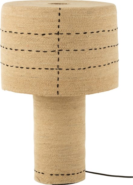 J-Line lamp Stippellijnen - zeegras - naturel/zwart