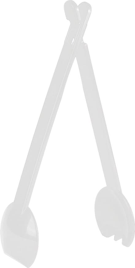 Juypal Sla bestek/couvert - 2-delig - wit - kunststof - 29 cm - saladebestek