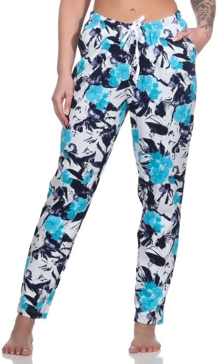 Dames pyjamabroek lang met bloemenprint - perfect te combineren
