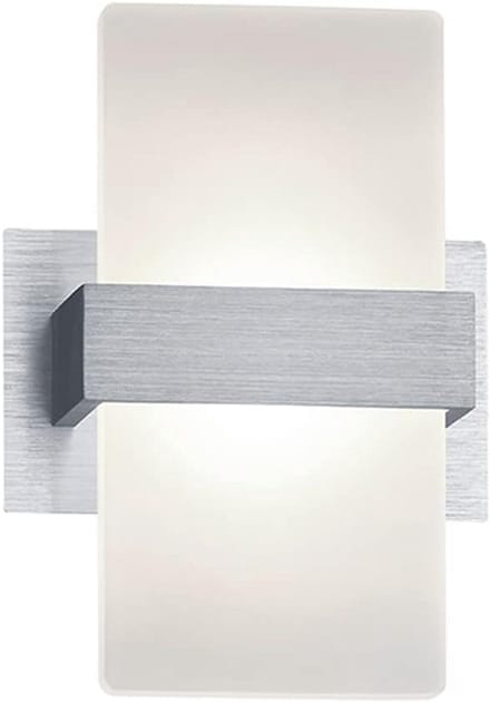 Moderne LED Wandlamp Aluminium met Witte Acryl Kap
