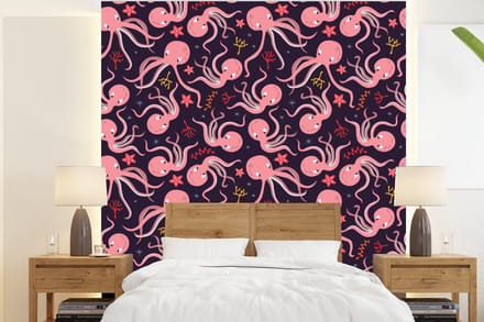 Behang - Fotobehang Octopus - Baby - Design - Breedte 200 cm x hoogte 220 cm