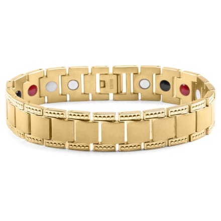 Goudkleurige Titanium Armband met 4 Elementen