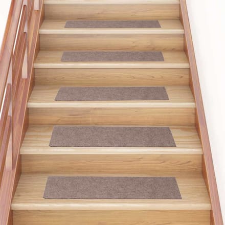 vidaXL - Trapmatten - zelfklevend - 15 - stuks - 76x20 - cm - lichtbruin - rechthoekig