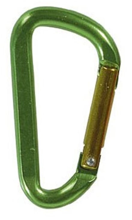 Karabijnhaak Plat 6mm aluminium groen