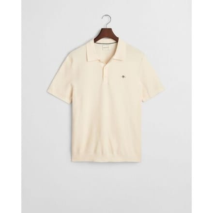Gant Polo korte mouw Beige MICRO TEXTURED COTTON SS POLO 8030242/130