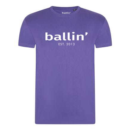 Heren Tee SS met Ballin Est. 2013 Regular Fit Shirt Print - Paars - Maat 3XL
