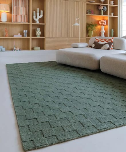 Wollen vloerkleed - Tavle groen 240x340