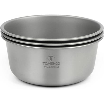 TOMSHOO 500 ml titanium kom, stapelbare campingkom voor kamperen, wandelen, reizen zilver