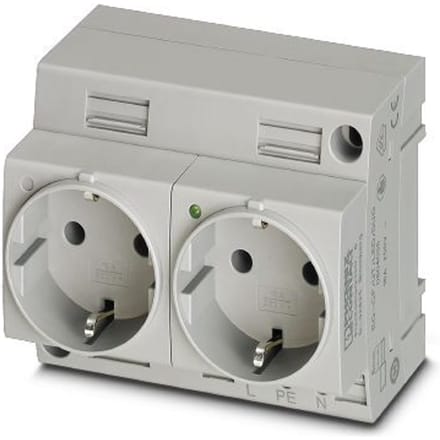 Phoenix Contact Dubbele Socket Met LED Indicator CF Serie (Europese Stekkerdoos) - 0804036