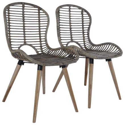 vidaXL - Eetkamerstoelen - 2 - st - natuurlijk - rattan - bruin