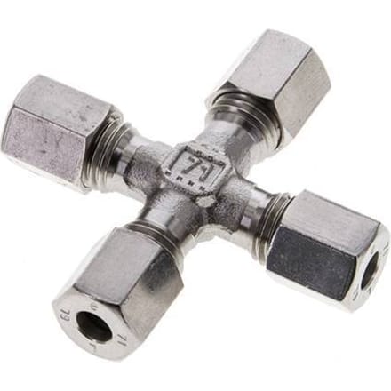 6L RVS Kruissok Snijring 315 Bar DIN 2353 - FL4X-C-S-06-L