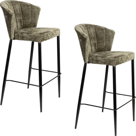 Dutchbone Georgia Barkrukken rugleuning 73 cm Groen - Set van 2