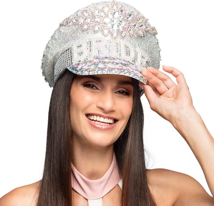 Boland - Pet 'Bride' sparkle - 58 - Volwassenen - Vrouwen - Glitter and Glamour