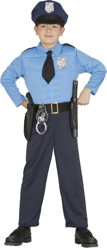 Fiestas Guirca Verkleedpak Politie Junior Blauw Mt 7-9 Jaar
