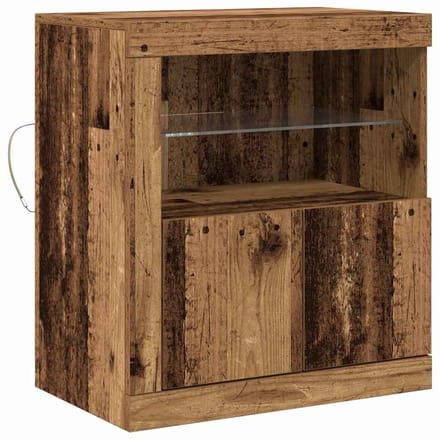 vidaXL - LED - Dressoir - Bruin - 60,5 - x - 37 - x - 67 - cm - Bewerkt - hout
