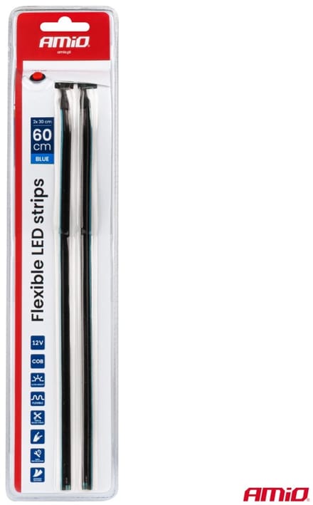 Flexibele LED COB-zijstrips – 12V – Blauw licht – Auto interieurverlichting