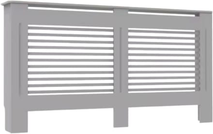 Radiatorombouw - 152x92 cm - Ombouw rooster - Horizontale panelen - MDF - Stijlvol - Grijs