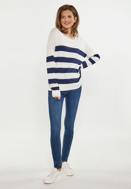 usha Jumper Dames wit + marine