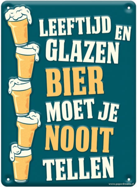 Metal signs - Leeftijd en glazen bier