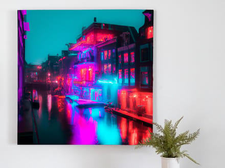 Het rode licht | Het rode licht | Kunst - 40x40 centimeter op Dibond | Foto op Dibond