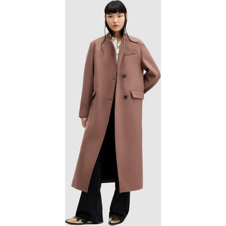 AllSaints James Coat Chestnut Brown Taglia: 10 | Cappotti monopetto Outlet | Donna | Marrone