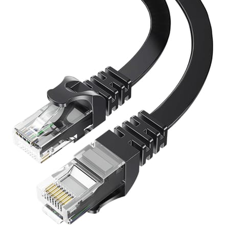 Essager CAT6 S/FTP LAN Ethernet Kabel Plat Zwart 15m