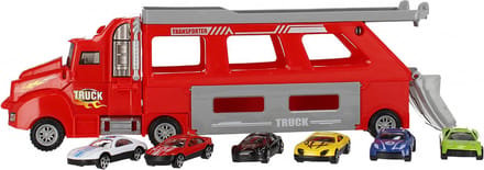 MEGA CREATIVE - Rode vrachtwagen/sleepwagen met toebehoren, voor vanaf 3 jaar