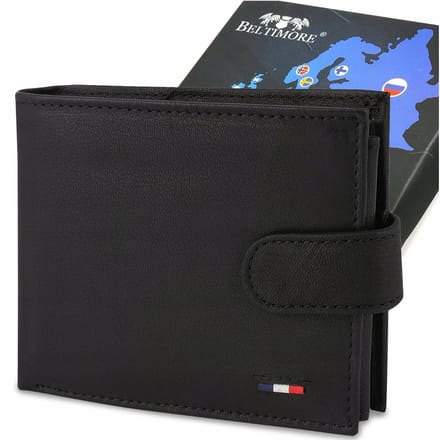 Beltimore - Leren Herenportemonnee D43 - Horizontaal - Met Ritsvak & RFID-bescherming - Inclusief Geschenksdoos