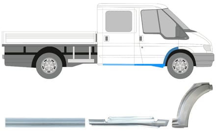 Reparatiepaneel dorpel + voorste spatbord voor Ford Transit 2000-2013 / Rechts