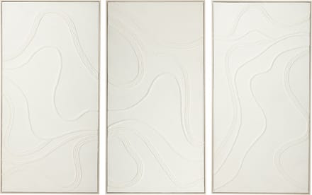 J-Line schilderij Nog - canvas/dennenhout - wit - 3 stuks