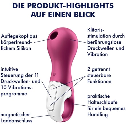 Satisfyer, drukgolfvibrator, 'Lucky Libra', 15,5 cm, waterdicht, oplaadbaar, huidvriendelijke siliconen
