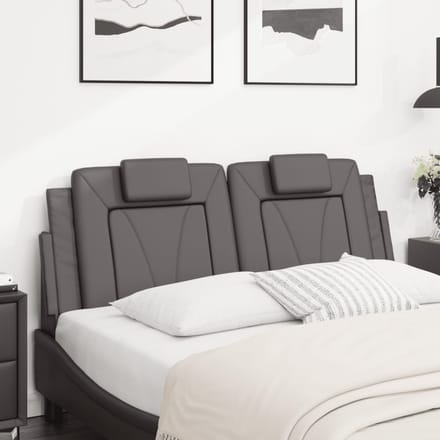 vidaXL - Hoofdbordkussen - "Viana" - 120 - cm - kunstleer - grijs