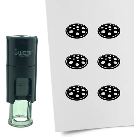 CombiCraft Stempel Pizza 10mm rond - zwarte inkt
