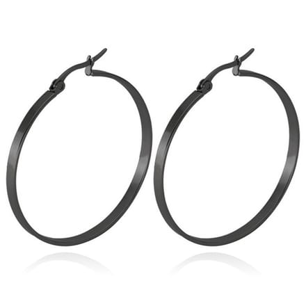 Dames oorringen Cilla Jewels Edelstaal Zwart-30mm