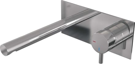 Brauer Chrome Edition inbouw wastafelmengkraan met rechte uitloop en afdekplaat model B1 chroom