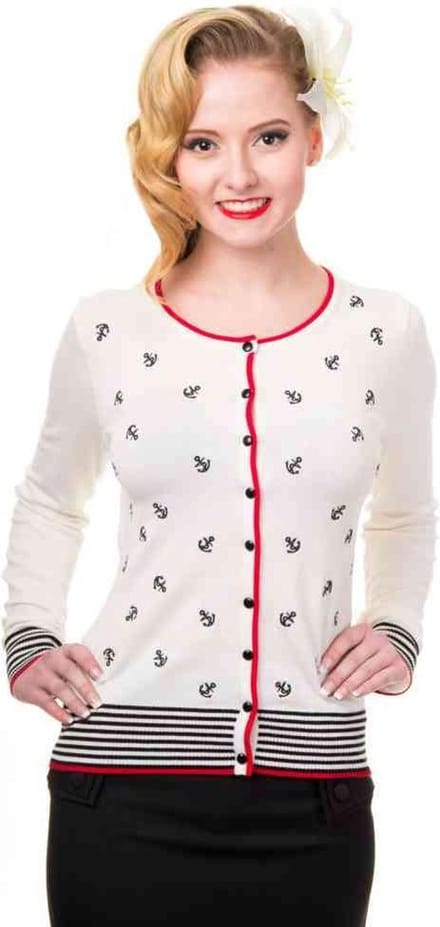 Dancing Days - CLOSE CALL Cardigan - 2XL - Wit/Zwart